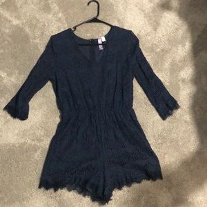 Alya Navy Lace Romper